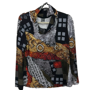 DOLCEZZA Simply Art long sleeve artistic top NWT